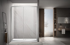 Aquatek Душевая дверь в нишу Ария 100x200 AQ ARI RA 10020CH профиль хром стекло прозрачное – фотография-3